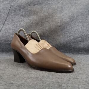 Massimo Shoes Womens 9 Pump Loafers Classic Block Heel Leather Fashion Slip On